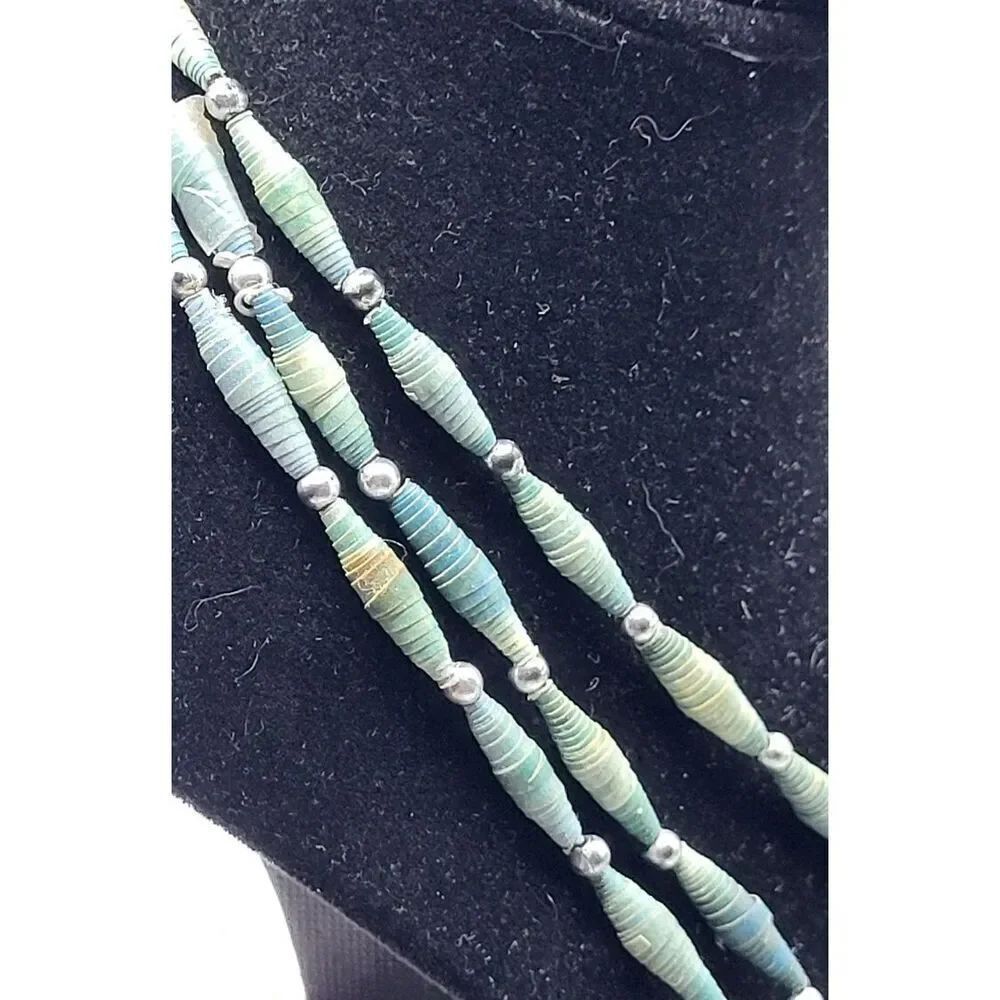 Handmade Recycled Paper Bead Necklace  Ten Thousand Villages 60in